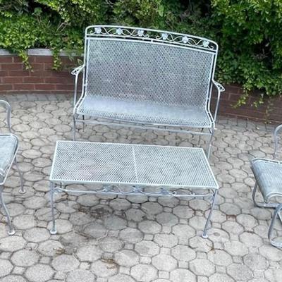 Outdoor Wrought Iron Chairs w/ Table