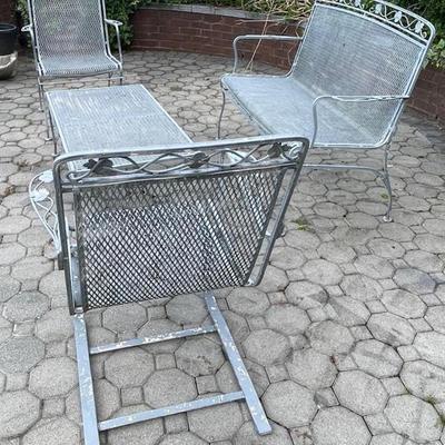Outdoor Wrought Iron Chairs w/ Table