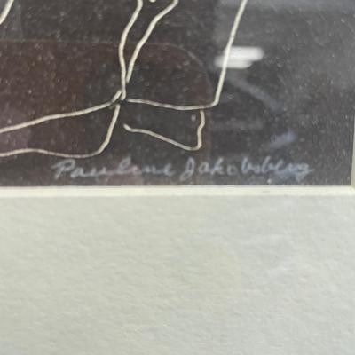 Signed Paulene Jakololeng Woodcut Style Print