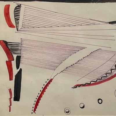 Mid Century Circa 1950's Signed Watercolor Painting
