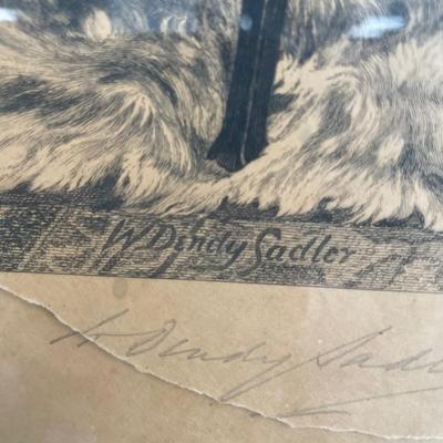 Antique Original Lithograph "After Dinning Rest Awhile" by Walter Dendy Sadler