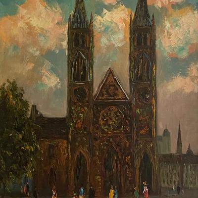 Signed Original "Notre Dame" Painting on Canvas