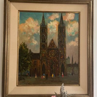 Signed Original "Notre Dame" Painting on Canvas