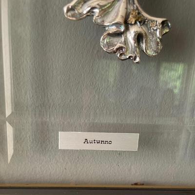 Beautiful Auturno Wood Mounted Silver Risque Woman