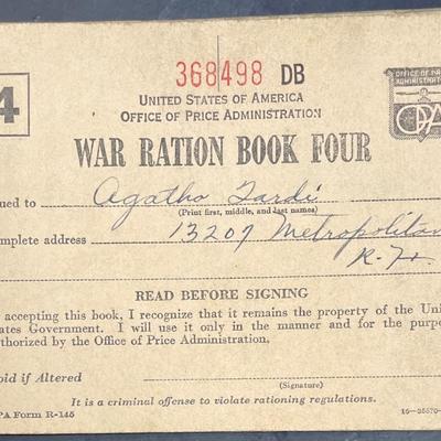 WWII War Ration Book w/ Stamp