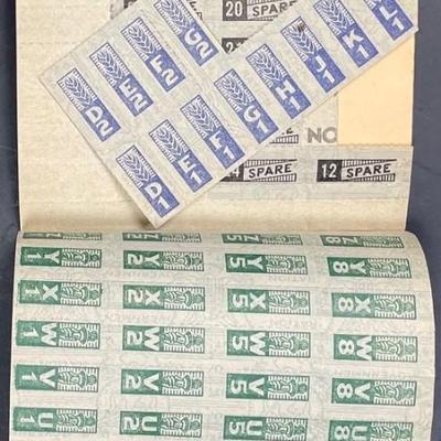 WWII War Ration Book w/ Stamp