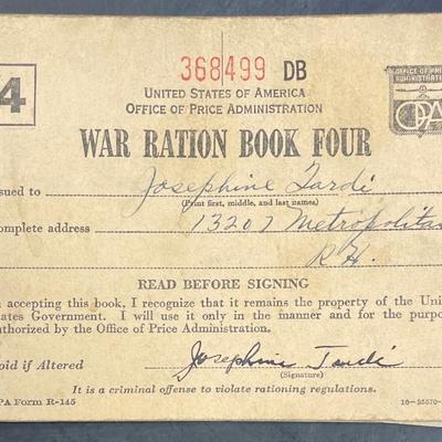 WWII War Ration Book w/ Stamp