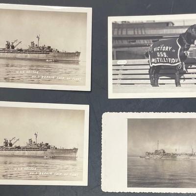 Four WWII Navy Photo Postcards