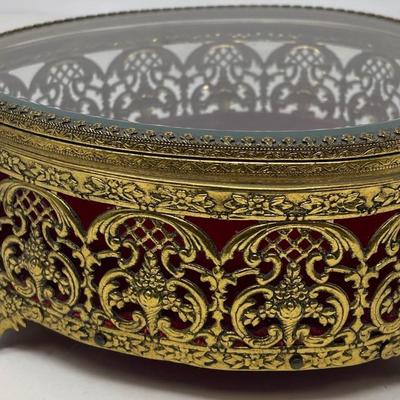 Vintage Gilt Coated Jewelry Box