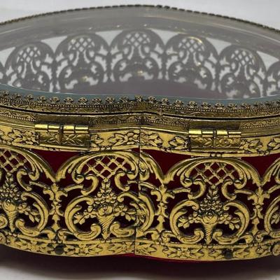 Vintage Gilt Coated Jewelry Box