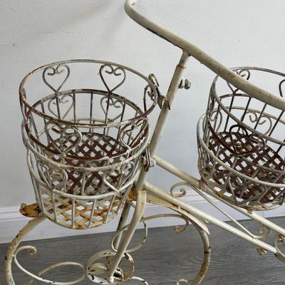 Outdoor Wrought Iron Bicycle Flower Wack Stand