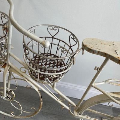 Outdoor Wrought Iron Bicycle Flower Wack Stand