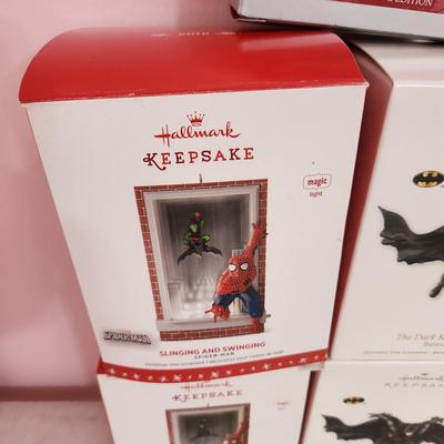 Lot of 4 Hallmark Keepsake Christmas Tree ornaments Superman Spiderman Batman