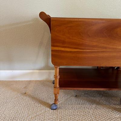 CHERRY WOOD DROP LEAF TEA CART