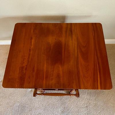 CHERRY WOOD DROP LEAF TEA CART