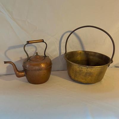 Brass Bucket & Copper Kettle (O-MK)
