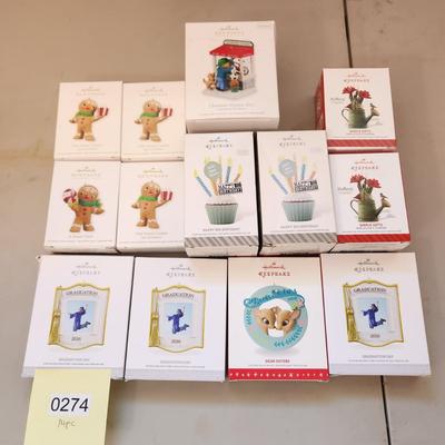 Lot of 13 Hallmark Keepsake Christmas Tree ornaments Marjolein Ginger Cookie