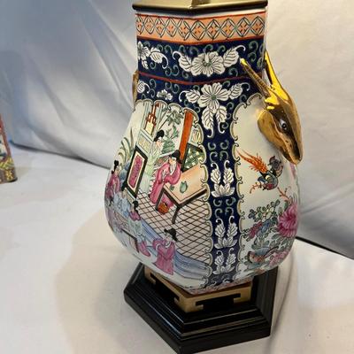 Asian Inspired Ceramic Vases & Lamp (O-MK)