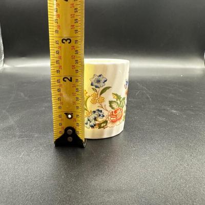 Vintage AYNSLEY - Cottage Garden, Bone China Demitasse Cups, Saucers, Creamer & Sugar