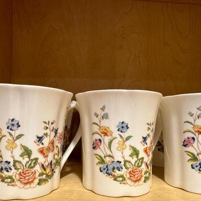 AYNSLEY Bone China Coffee & Teacups with Saucers - (30) Piece Set