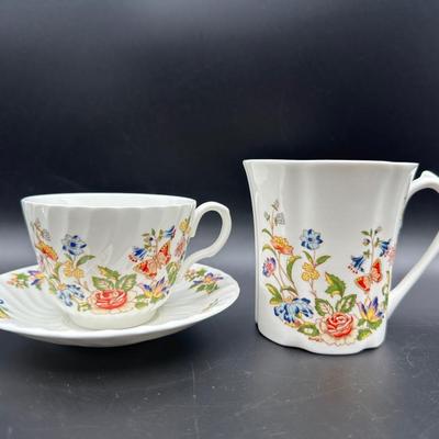 AYNSLEY Bone China Coffee & Teacups with Saucers - (30) Piece Set