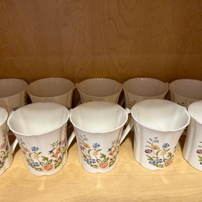 AYNSLEY Bone China Coffee & Teacups with Saucers - (30) Piece Set