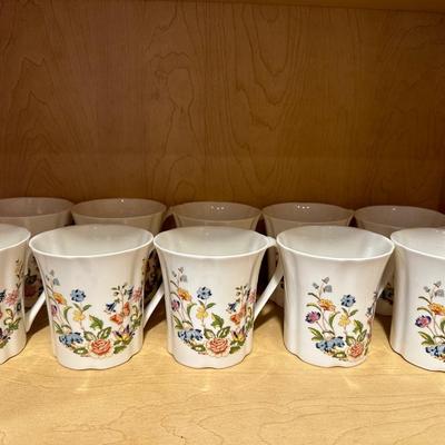 AYNSLEY Bone China Coffee & Teacups with Saucers - (30) Piece Set