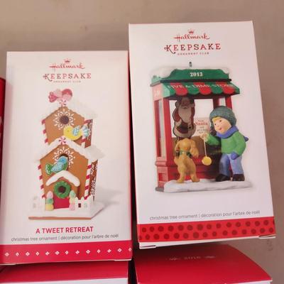 Lot of 10 Hallmark Keepsake Christmas Tree ornaments Tin Toys Tweet Treat