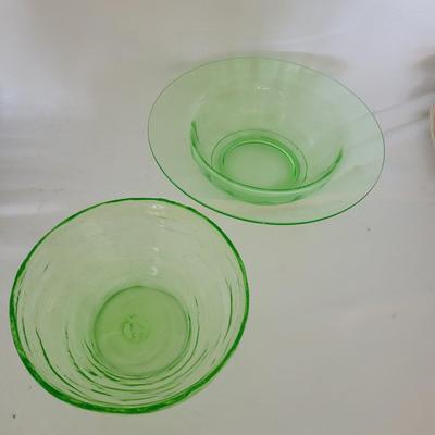 Two Uranium Glass Bowls (K-CE)
