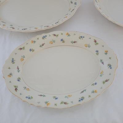 Federal Shape Oval Dishes and Cloth Napkins (K-CE)
