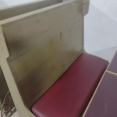 Three Sets of Solid Wood Restaurant Seating Benches with Padded Seats includes Either a Two or Single Table Set.