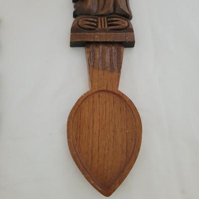 Aztec Style Carved Oversize Wooden Spoon and Fork (K-CE)
