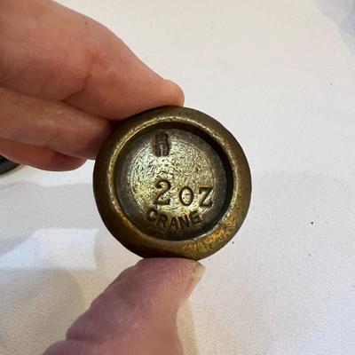 Vintage Brass & Cast Iron Kitchen Scales (O-MK)