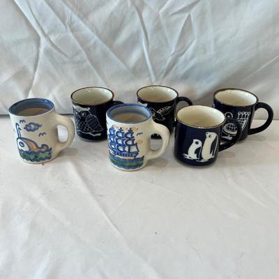 Six Ceramic Mugs incl. two M.A. Hadley (K-MK)
