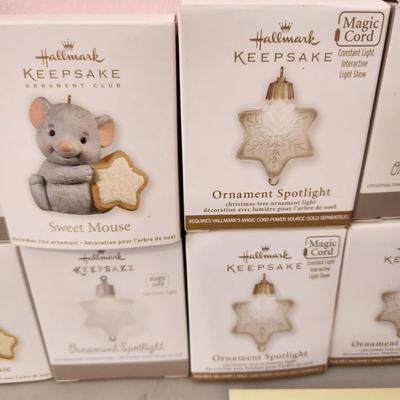 Lot of 10 Hallmark Keepsake Christmas Tree ornaments some Magic Cord