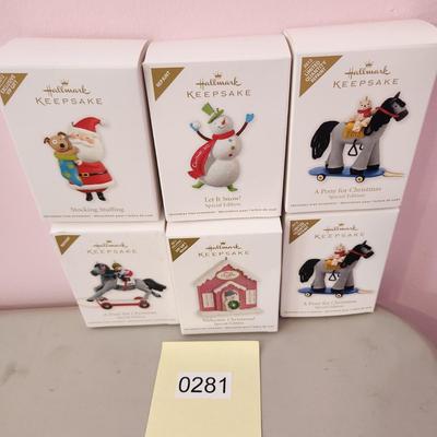 Lot of 6 Hallmark Keepsake Christmas Tree ornaments