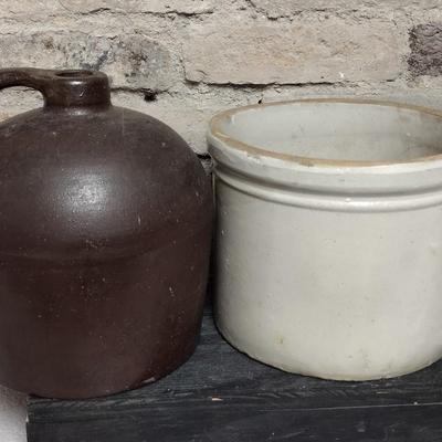 Unmarked Crock and Jug