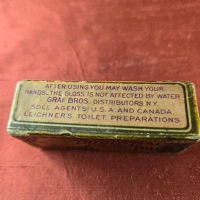 Antique Nail Polish Box with Cake Polish