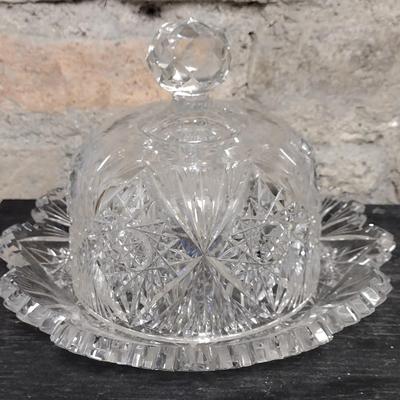 Brilliant Cut Crystal Butter Dish