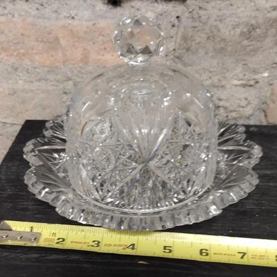 Brilliant Cut Crystal Butter Dish