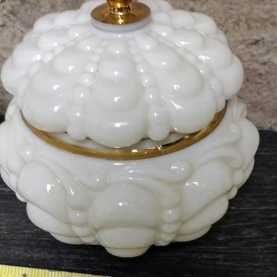 Guttate Milk Pitcher, Powder Box and Butter Dish