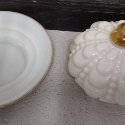 Guttate Milk Pitcher, Powder Box and Butter Dish
