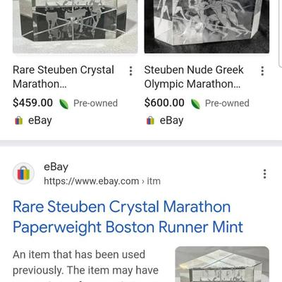 Steuben Marathon Paperweight