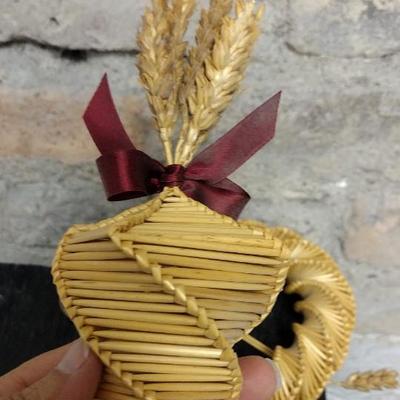 3 Scandinavian Wheat Weaving items