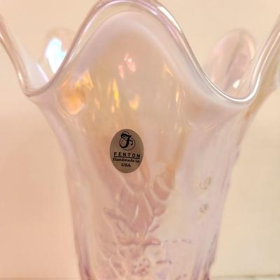Lot #106 FENTON Art Glass Vase - Pink