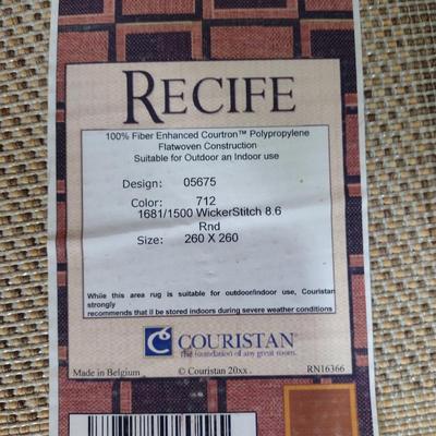 Round Indoor/Outdoor Couristan Polypropylene Rug- Approx 101" in Diameter