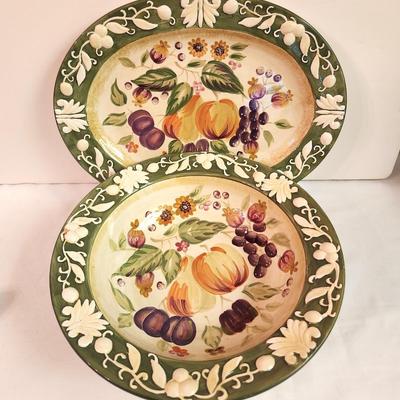 Lot #108 Platter and Serving Bowl - Fall-themed