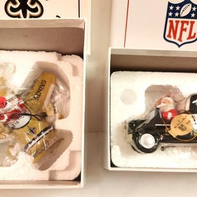 Lot #113 Lot of 2 NFL New Orleans Saints Christmas Ornaments