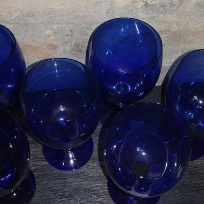 11 Blue Water Goblets