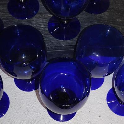 11 Blue Water Goblets